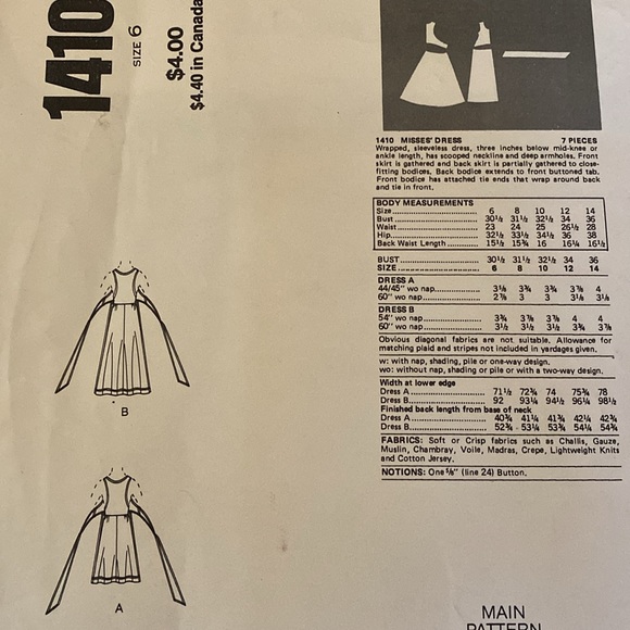 VTG ‘70s Vogue Carol Horn UNCUT Pattern - Picture 3 of 8